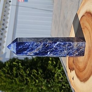 Sodalite Tower with Native Silver Inclusions AAA Quality 720 grams 7.5" tall